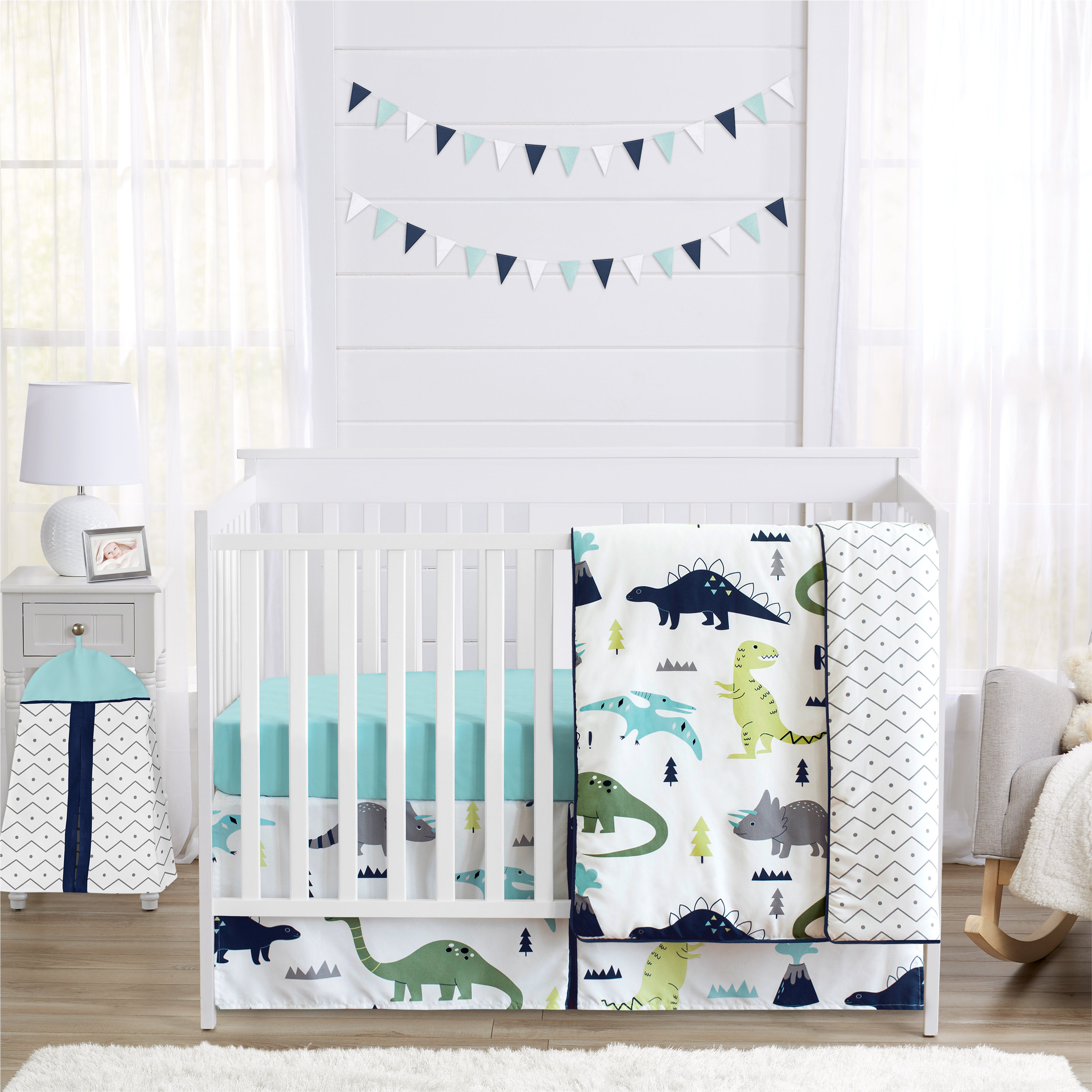 Mod Dinosaur 4 Piece Crib Bedding Set